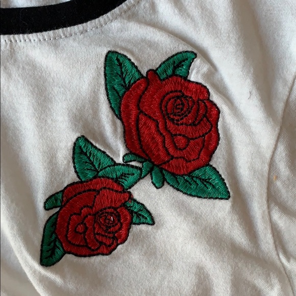 Embroidered Ringer Tee - Picture 2 of 2